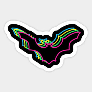 Bat 80s Neon Sticker